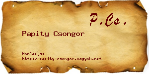 Papity Csongor névjegykártya
